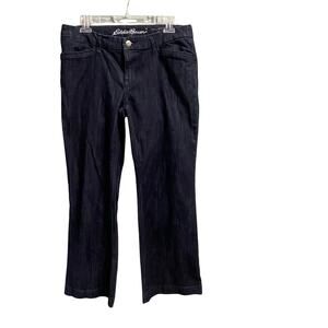 Eddie Bauer Womens Curvy Trouser Jeans Size 10 Petite Casual Classic Wide Leg